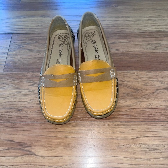 GOLDEN ROD -Yellow and Leopard Print Loafers - Picture 3 of 5